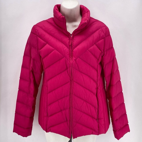 Talbots magenta nylon puffer jacket - Picture 1 of 10